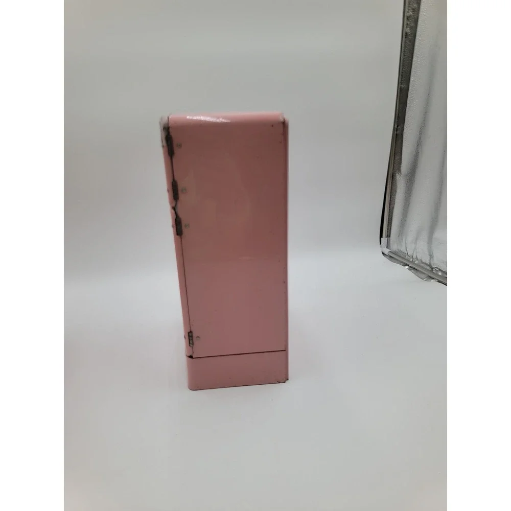 VTG Wolverine Pink Tin Metal Toy Child's Play Playset Kitchen Refrigerator‎